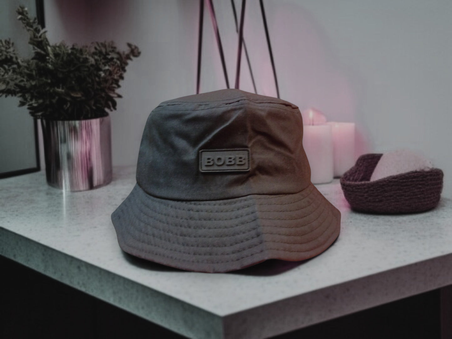 Rubber Patch Bucket Hat - Black