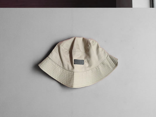 Rubber Patch Bucket Hat - Light Beige
