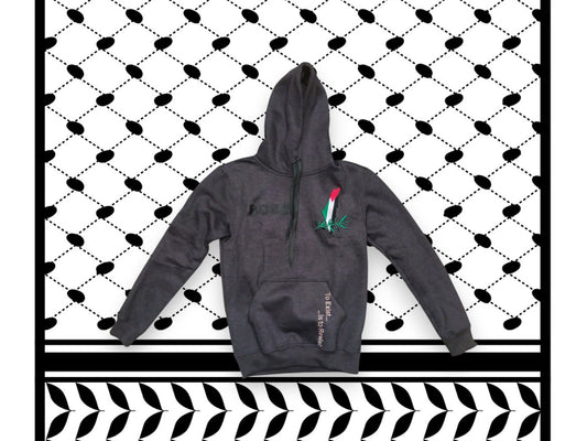 Palestine Humanity Hoodie - Smoke Grey