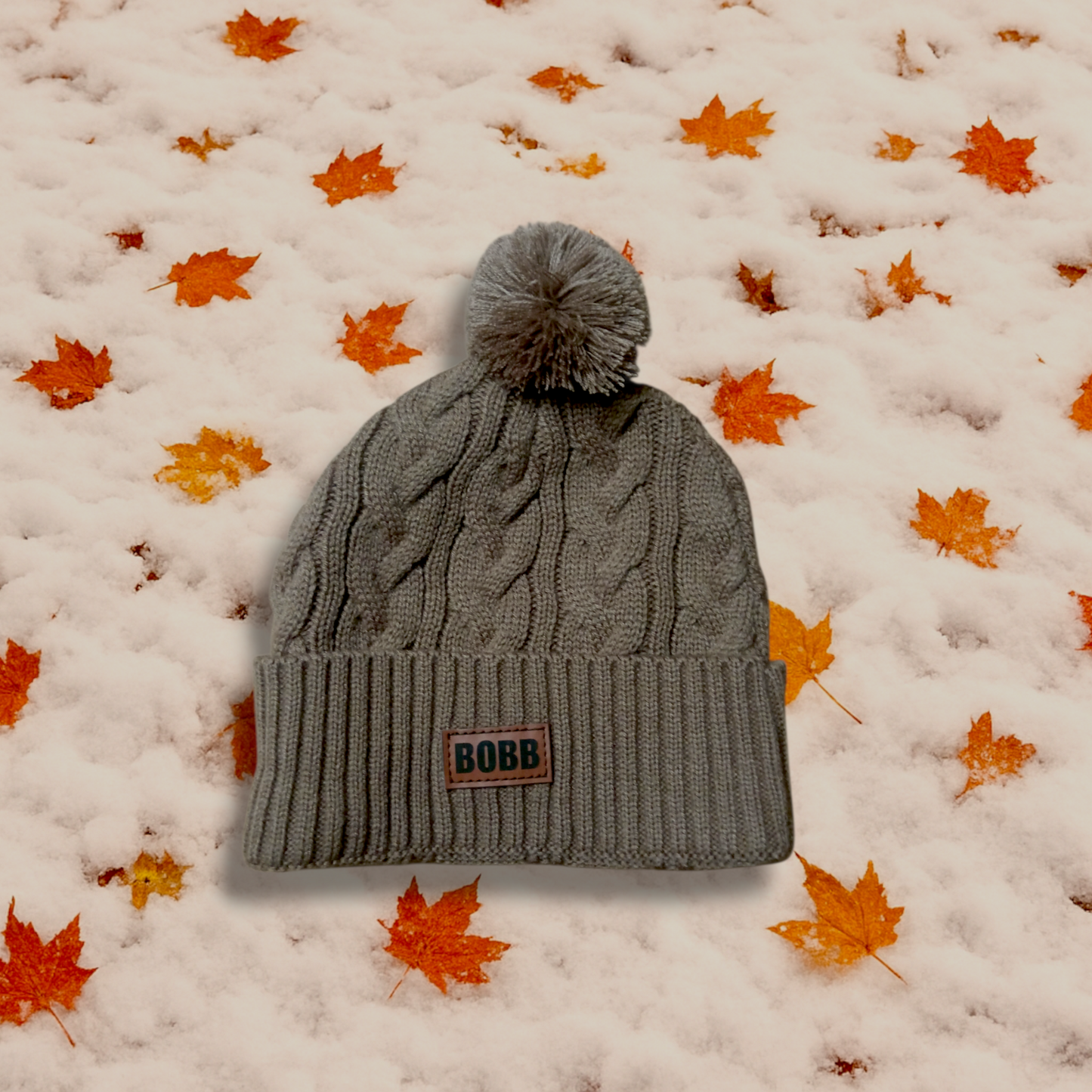 Beige Bobble Hat